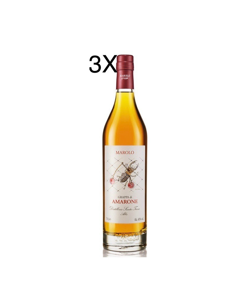 (3 BOTTLES) Marolo - Grappa Amarone - Barricade Grappa - 70cl