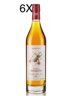 (6 BOTTLES) Marolo - Grappa Amarone - Barricade Grappa - 70cl
