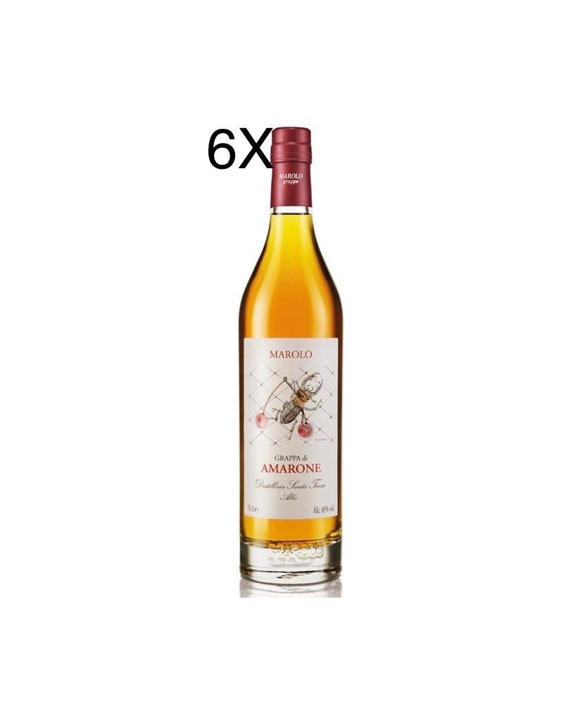 (6 BOTTLES) Marolo - Grappa Amarone - Barricade Grappa - 70cl