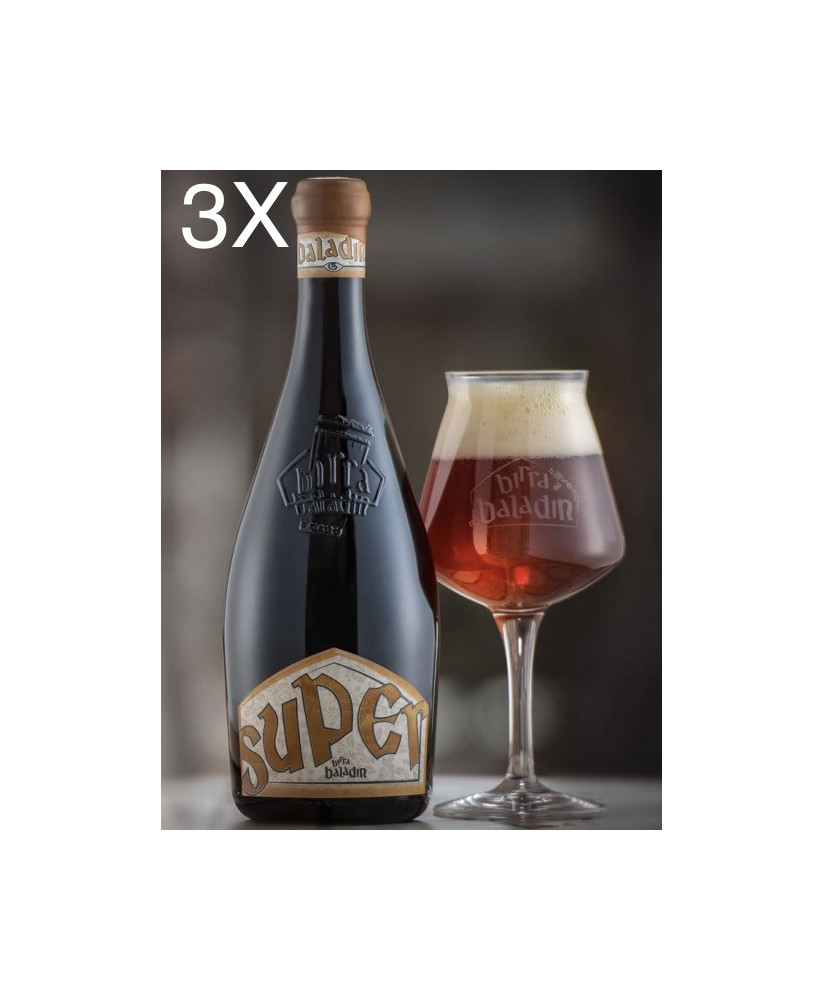 (3 BOTTIGLIE) Baladin - Super - Birra Ambrata Doppio Malto - 75cl