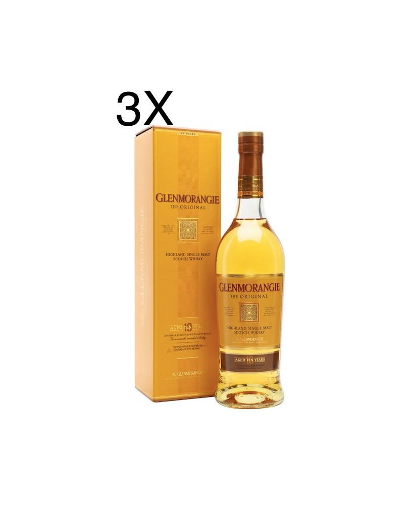 (3 BOTTIGLIE) Glenmorangie  - Highland Single Malt - 10 anni - 70cl