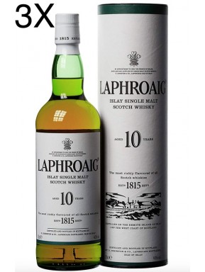 (3 BOTTIGLIE) Laphroaig - Islay Single Malt - 10 anni - 70cl