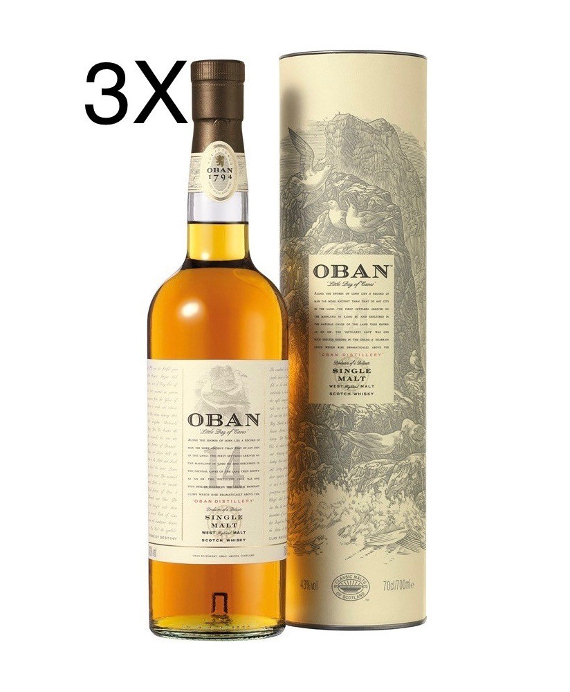 (3 BOTTLES) Oban - West Highland Single Malt - 14 years - 70cl