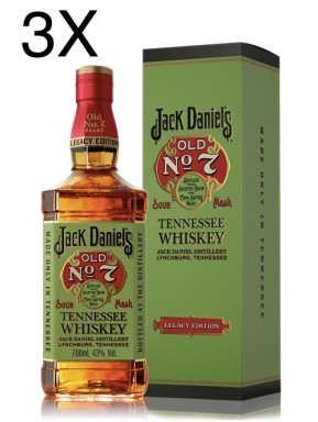 (3 BOTTLES) Jack Daniel's - Old No. 7 - Legacy Edition - Tennessee Whisky - Gift Box - 70cl