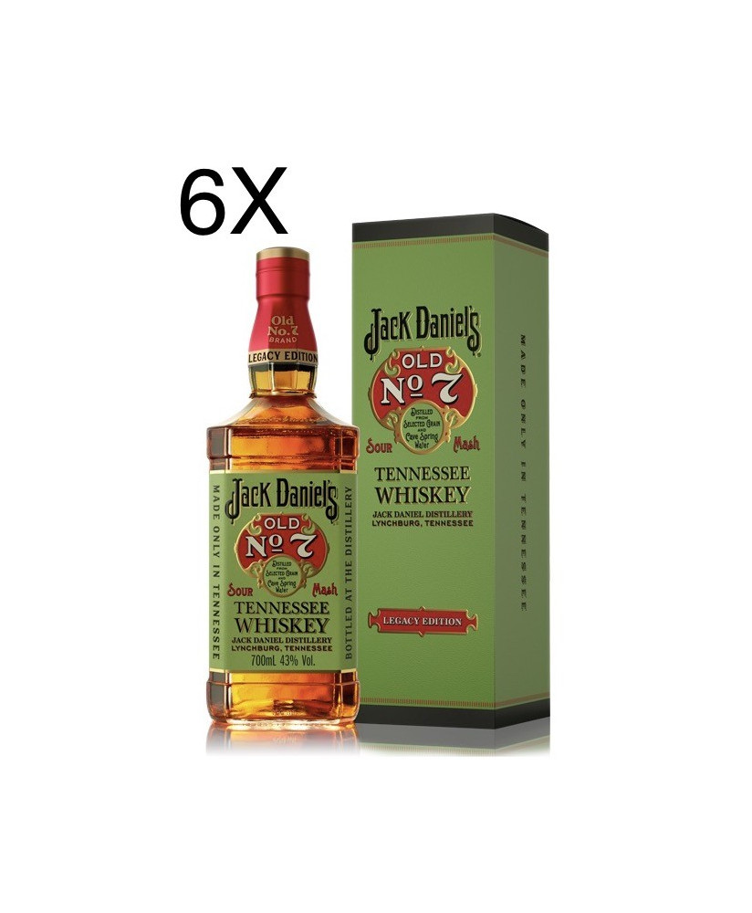 (6 BOTTIGLIE) Jack Daniel's - Old No. 7 - Legacy Edition - Tennessee Whisky - Astucciato - 70cl