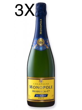 (3 BOTTLES) Heidsieck & Co - Monopole - Blue Top - Brut - Champagne - 75cl 