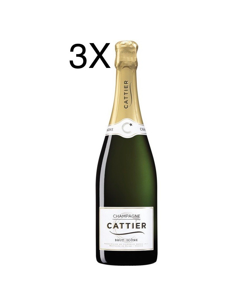 (3 BOTTLES) Cattier - Brut Icone - Champagne - 75cl 