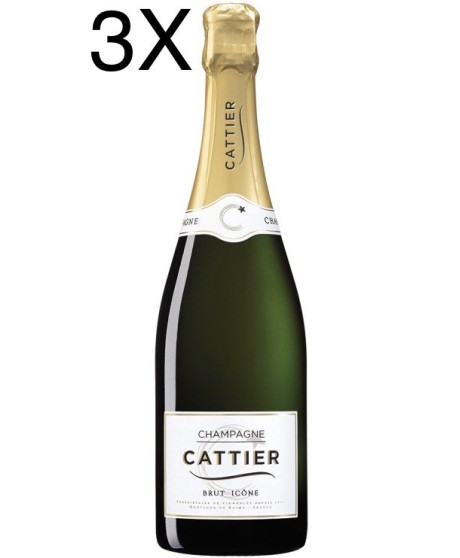 (3 BOTTLES) Cattier - Brut Icone - Champagne - 75cl 