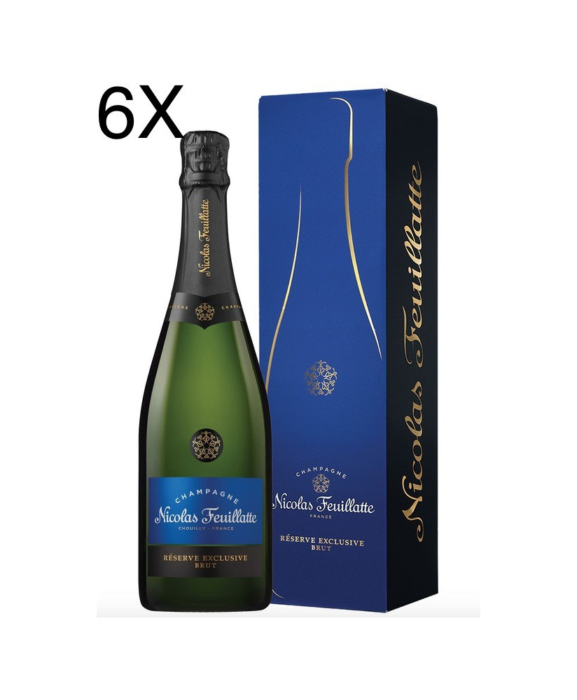 (6 BOTTLES) Nicolas Feuillatte - Brut Réserve - Champagne - 75cl - Gift box