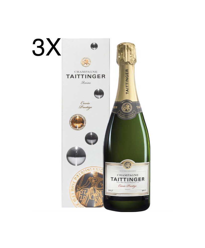 (3 BOTTLES) Taittinger - Cuvee Prestige - Brut - Astucciato - 75cl