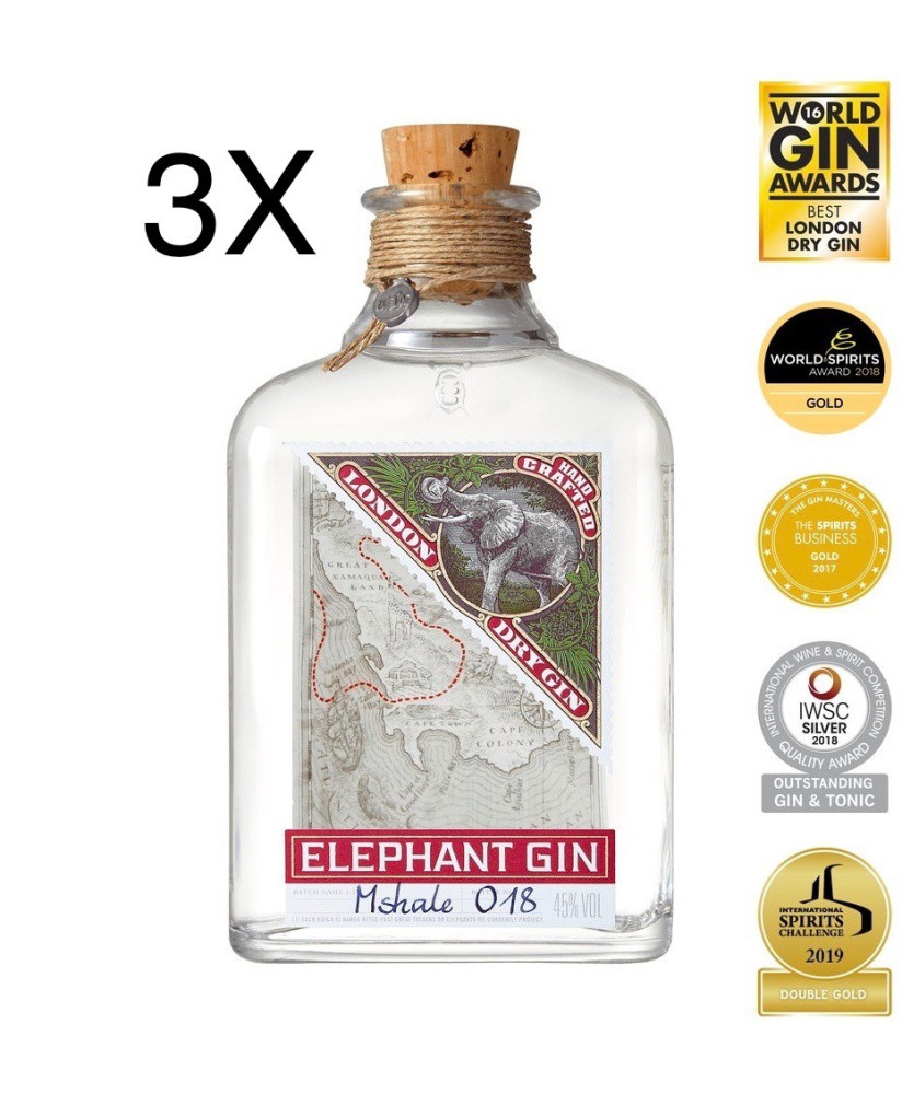 (3 BOTTLES) Elephant - London Dry Gin - 50cl