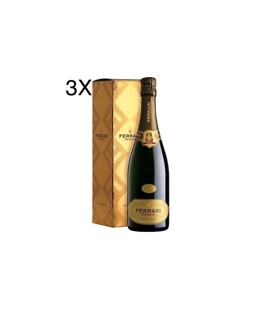 (3 BOTTLES) Ferrari - Perlè 2018 - Trento DOC - 75cl - Gift Box