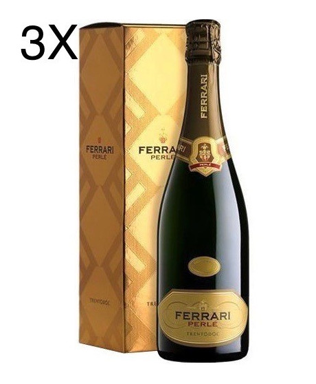 (3 BOTTLES) Ferrari - Perlè 2018 - Trento DOC - 75cl - Gift Box