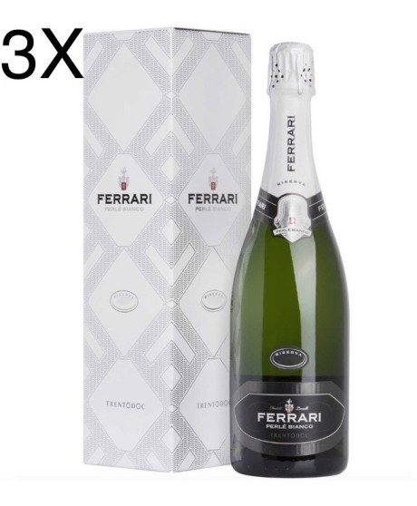 (3 BOTTIGLIE) Ferrari - Perlè Bianco Riserva 2016 - Trento DOC - Astucciato - 75cl