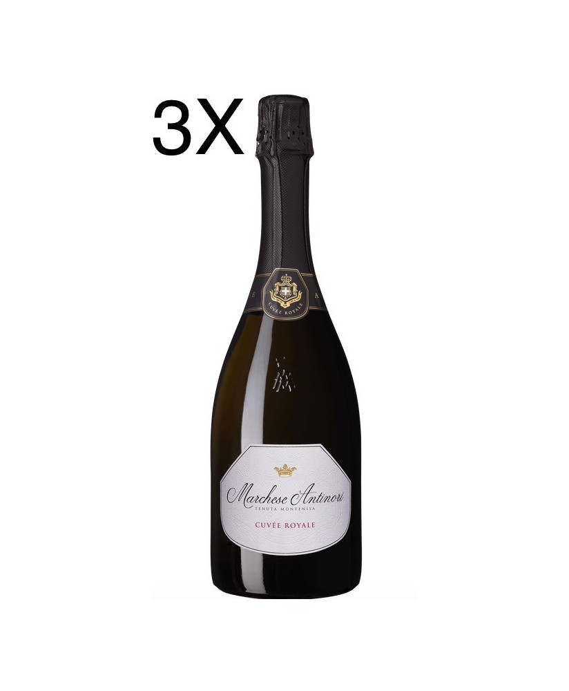 (3 BOTTLES) Marchese Antinori - Tenuta Montenisa - Cuvée Royale - Franciacorta Brut - 75cl