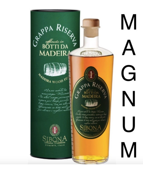 Sibona Magnum 1,5 lt - Grappa Riserva - Affinata in Botti da Madeira - 150cl