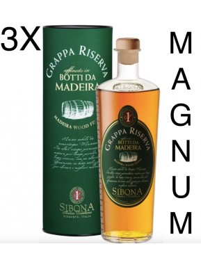 (3 BOTTLES) Sibona Magnum 1,5 lt - Sibona - Grappa Reserve Madeira Wood Finish - 150cl
