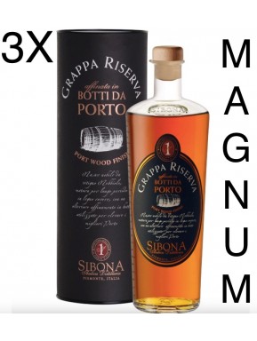 (3 BOTTLES) Sibona Magnum 1,5 lt - Sibona - Grappa Reserve Port wood finish - 150cl