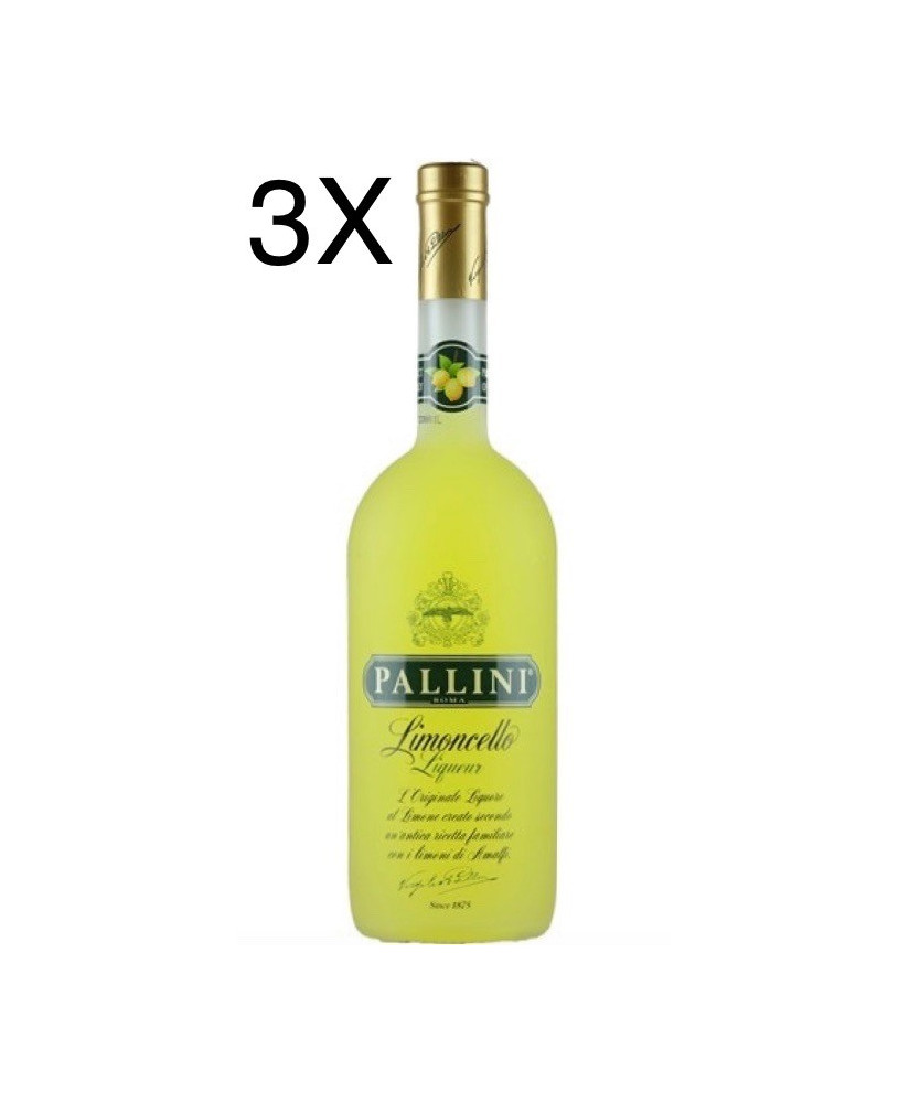 (3 BOTTLES) Pallini - Limoncello - 100cl - 1 Litro