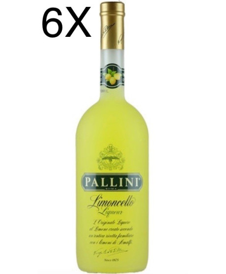 (6 BOTTLES) Pallini - Limoncello - 100cl - 1 Litro