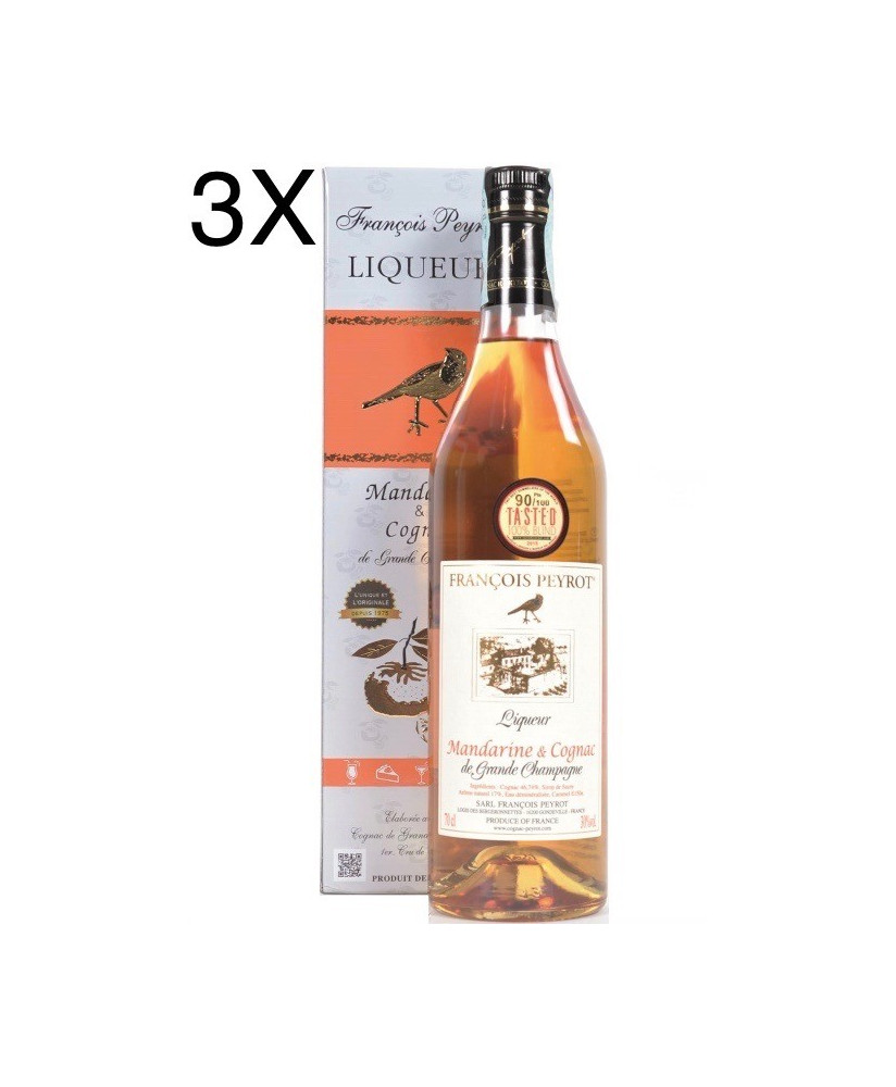 (3 BOTTLES) Francois Peyrot - Cognac Tangerine - 70cl