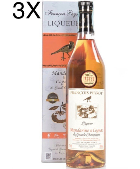 (3 BOTTLES) Francois Peyrot - Cognac Tangerine - 70cl