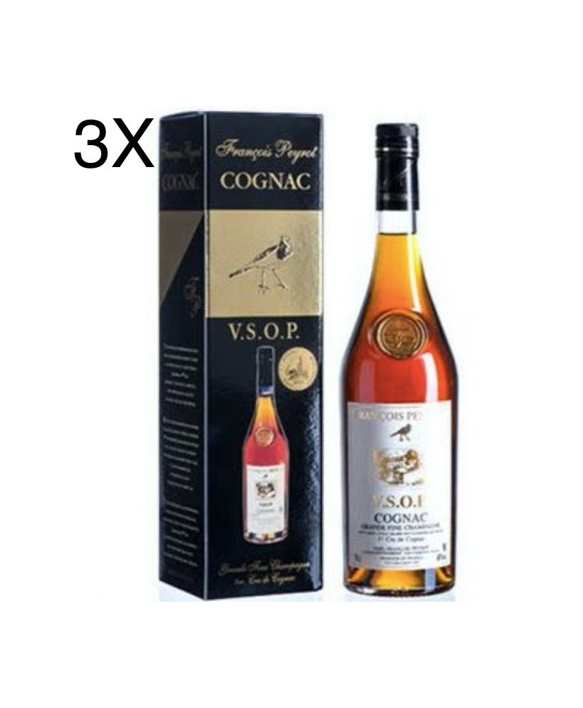 (3 BOTTIGLIE) François Peyrot - Cognac VSOP - Astucciato - 70cl