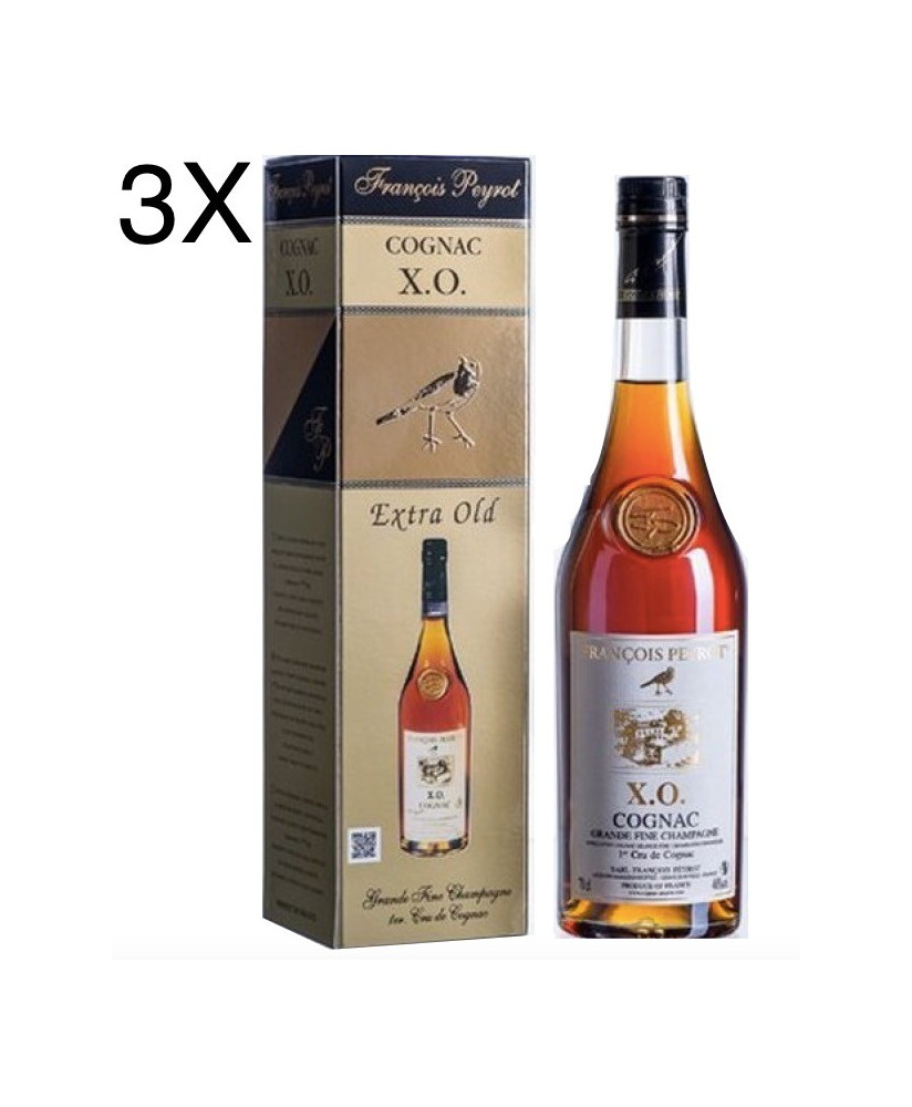 (3 BOTTIGLIE) François Peyrot - Cognac XO - Astucciato - 70cl