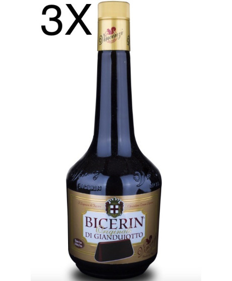 (3 BOTTLES) Vincenzi - Bicerin - Hazelnuts and chocolate liquor - 70cl