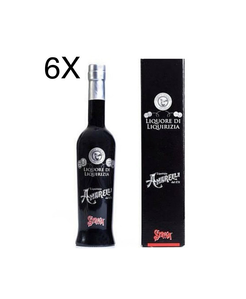 (6 BOTTIGLIE) Strega Alberti - Liquore alla Liquirizia Amarelli - 50cl - Prodotto Astucciato