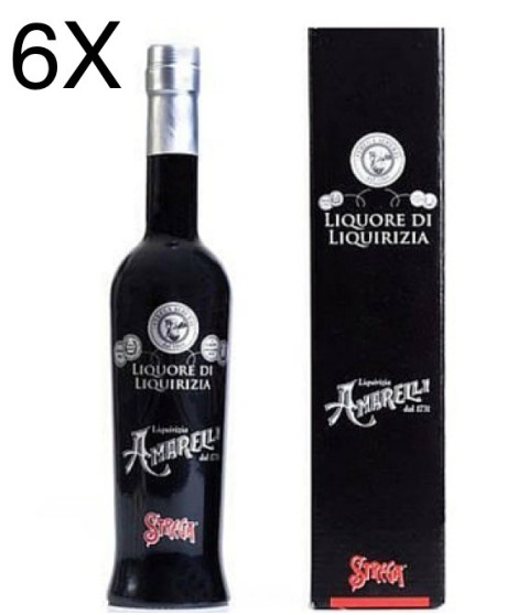 (6 BOTTIGLIE) Strega Alberti - Liquore alla Liquirizia Amarelli - 50cl - Prodotto Astucciato