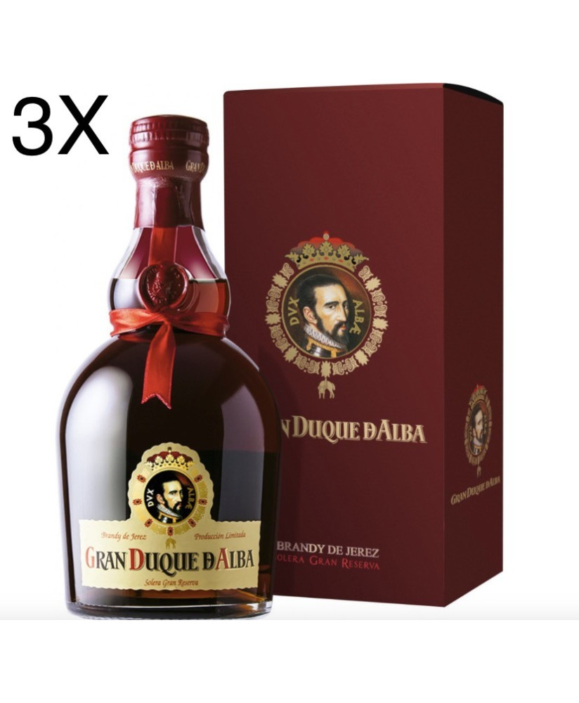 (3 BOTTIGLIE) Gran Duque d' Alba - Brandy De Jerez - Solera Gran Reserva - Astucciato - 70cl