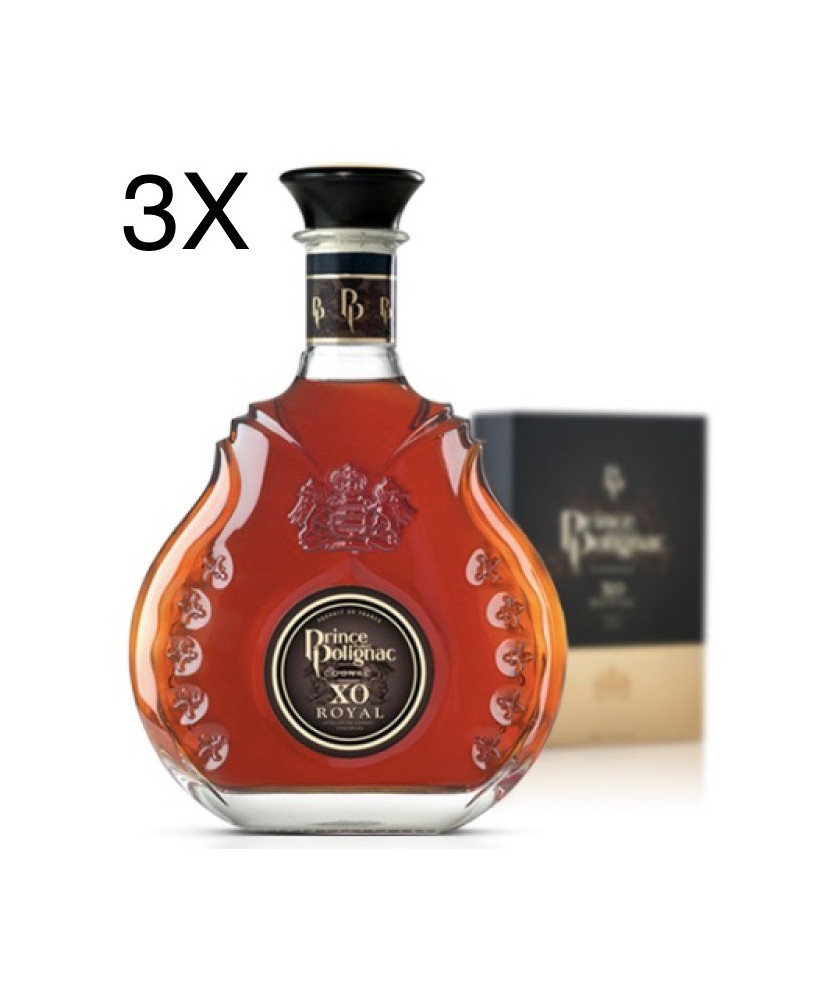 (3 BOTTIGLIE) Prince Hubert De Polignac - Xo Royal - Cognac - Astucciato - 70cl