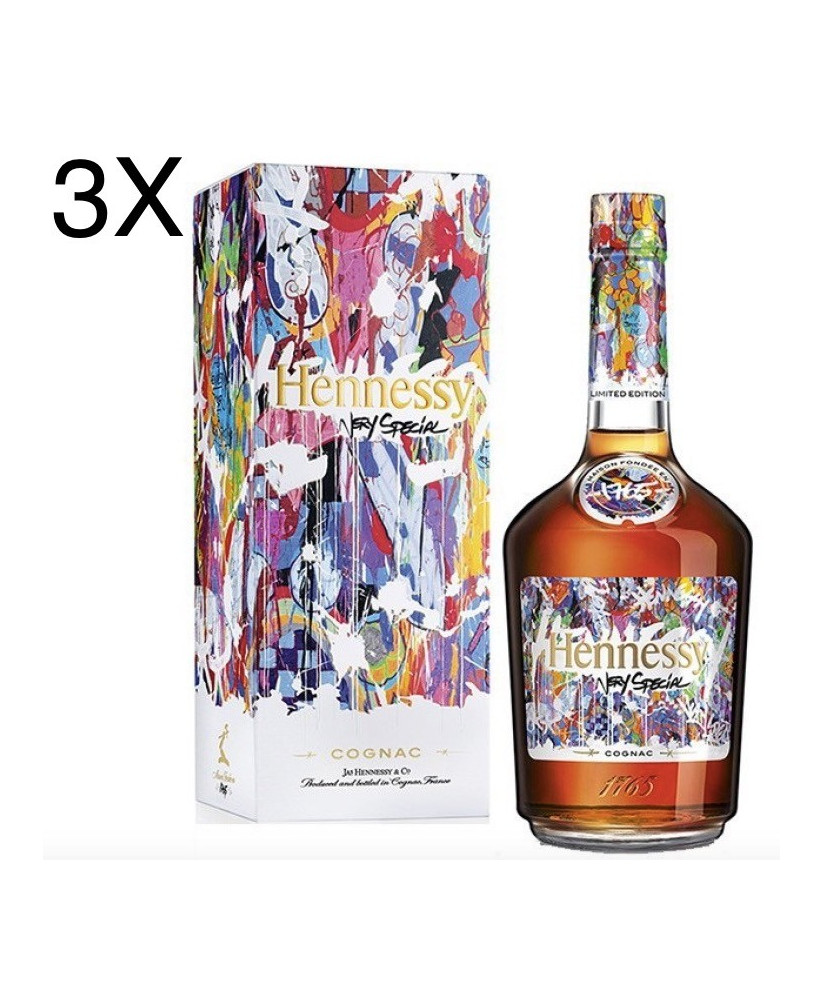 (3 BOTTLES) Hennessy - Cognac V.S - Limited Edition by JonOne - 70cl 