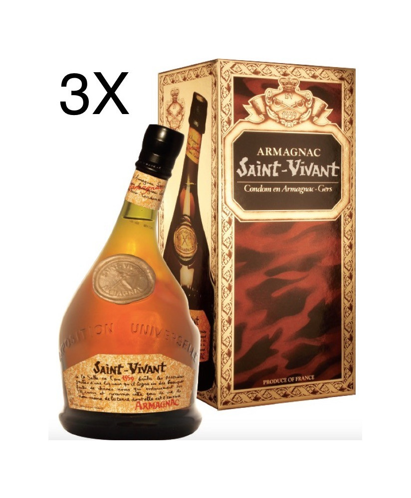 (3 BOTTLES) Saint Vivant - Armagnac - 70cl