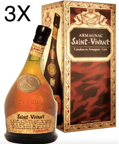 (3 BOTTLES) Saint Vivant - Armagnac - 70cl