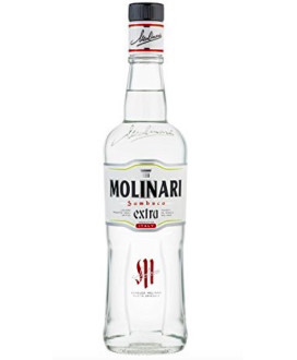 Vendita online Sambuca Molinari Extra - Liquore all'anice, perfetto da correggere il caffè o da bere liscio con ghiaccio.