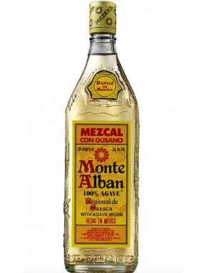 Monte Alban - Mezcal - 100% Agave - Gusano - Agave Worm - 70cl 
