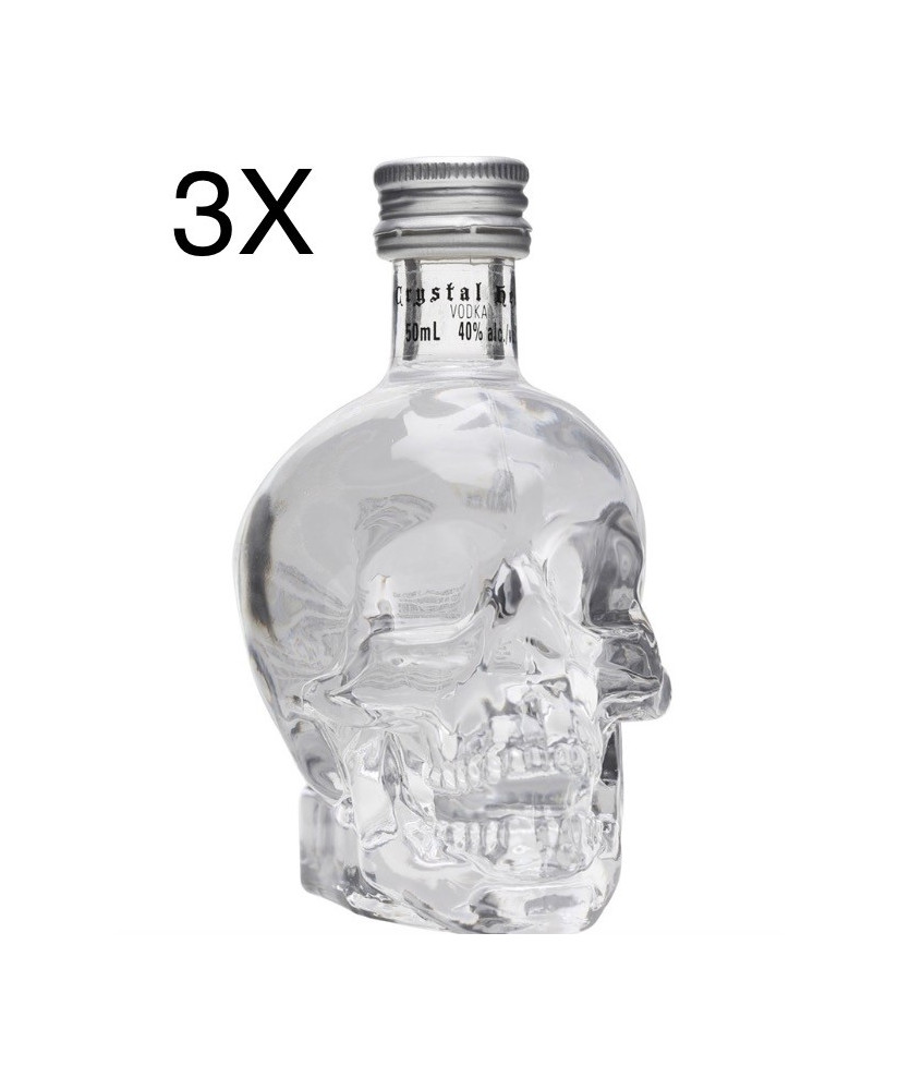 (3 BOTTLES) Vodka Cristal Head - 50ml