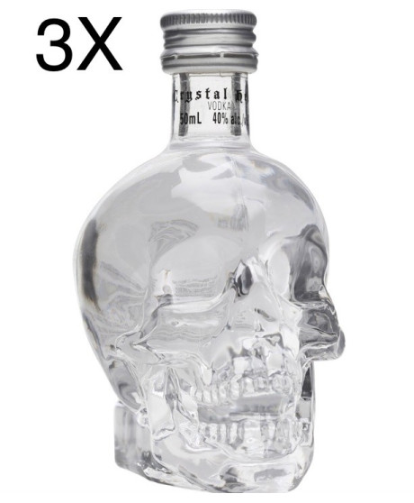 (3 BOTTLES) Vodka Cristal Head - 50ml