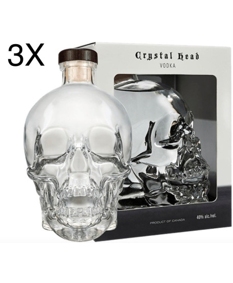 (3 BOTTIGLIE) Vodka Crystal Head - 70cl - Astucciata