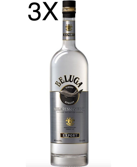 (3 BOTTLES) Beluga - Noble Russian Vodka - 100cl