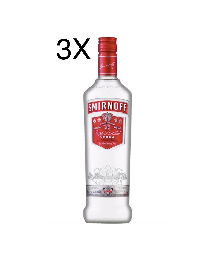 (3 BOTTLES) Smirnoff - Vodka - 100cl