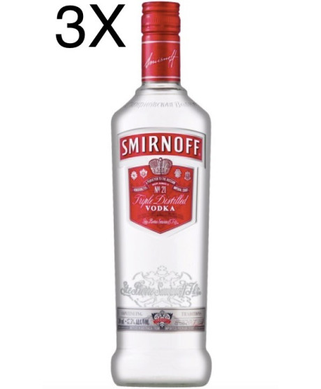 (3 BOTTLES) Smirnoff - Vodka - 100cl