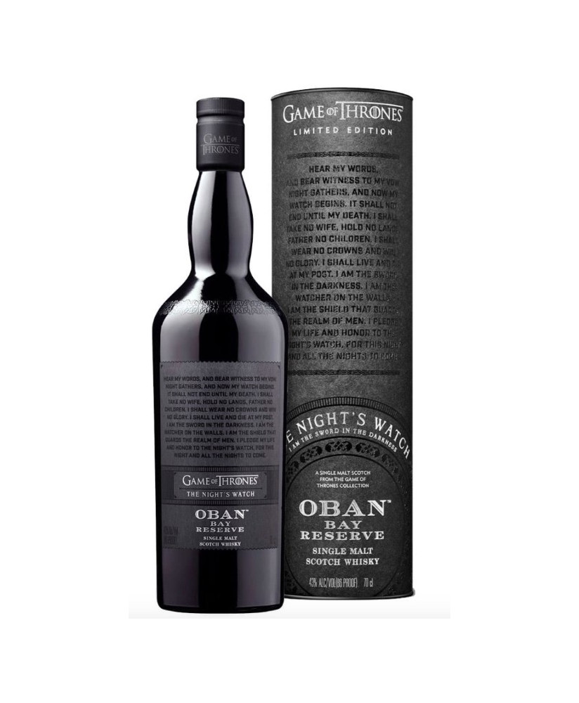 Whisky Game of Thrones, Oban Bay Reserve - Guardiani della Notte - Single Malt Scotch Whisky - Trono di spade - Shop