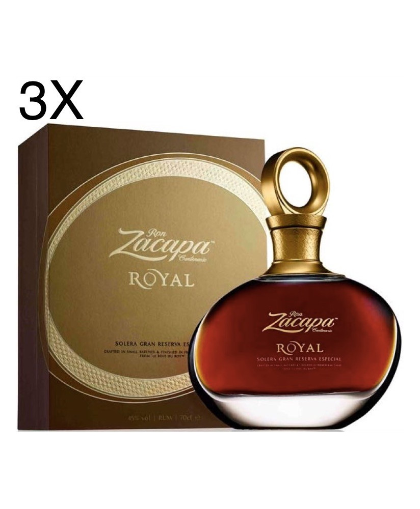 (3 BOTTIGLIE) Zacapa Royal - 30 Anni - Solera Gran Reserva Especial - Centenario - 70cl - Astucciato