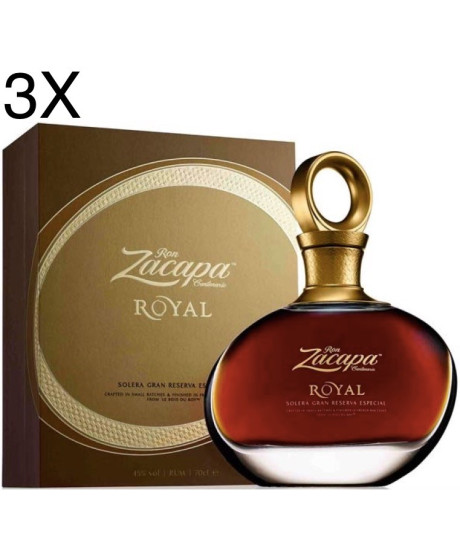 (3 BOTTIGLIE) Zacapa Royal - 30 Anni - Solera Gran Reserva Especial - Centenario - 70cl - Astucciato