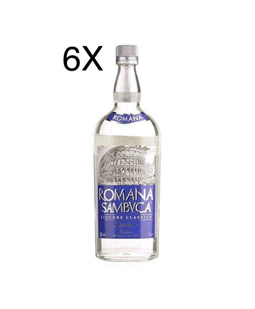 (6 BOTTLES) Pallini - Sambuca Romana - 100cl - 1 Litro