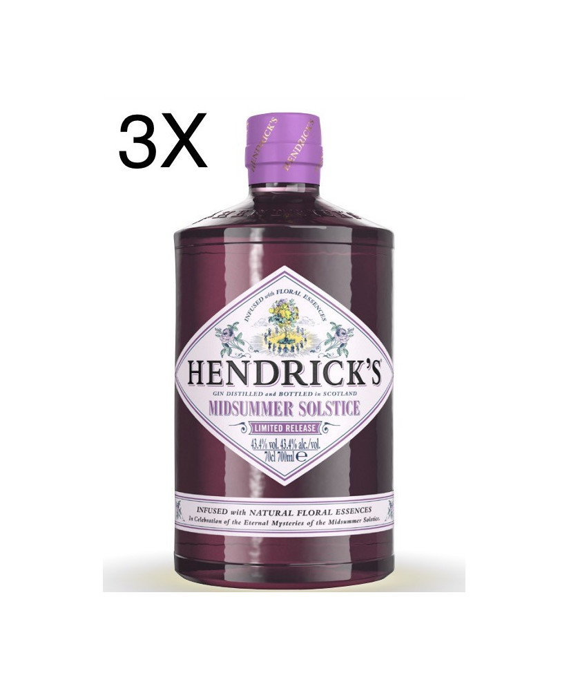 (3 BOTTIGLIE) William Grant & Sons - Gin Hendrick' s  Midsummer Solstice - Limited Release - 70cl