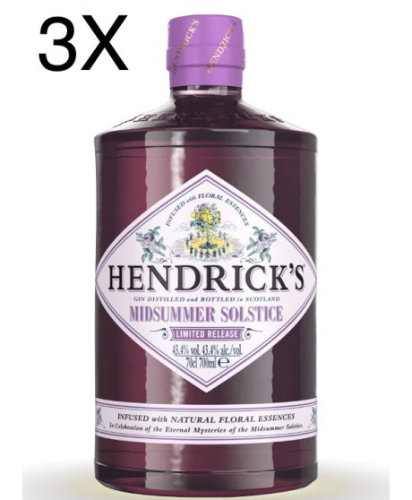 (3 BOTTIGLIE) William Grant & Sons - Gin Hendrick' s  Midsummer Solstice - Limited Release - 70cl